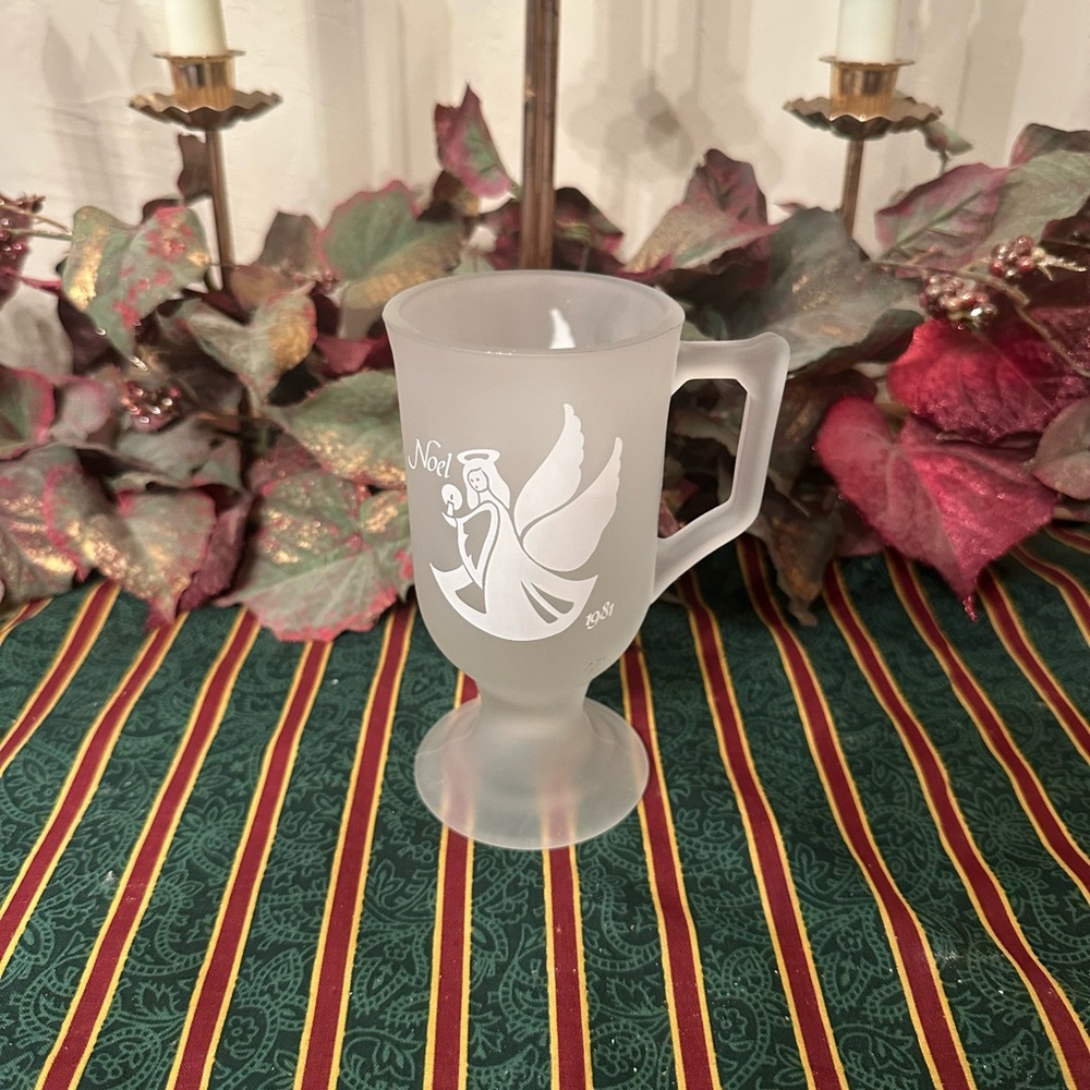 Frosted Glass Mug with Angel Design